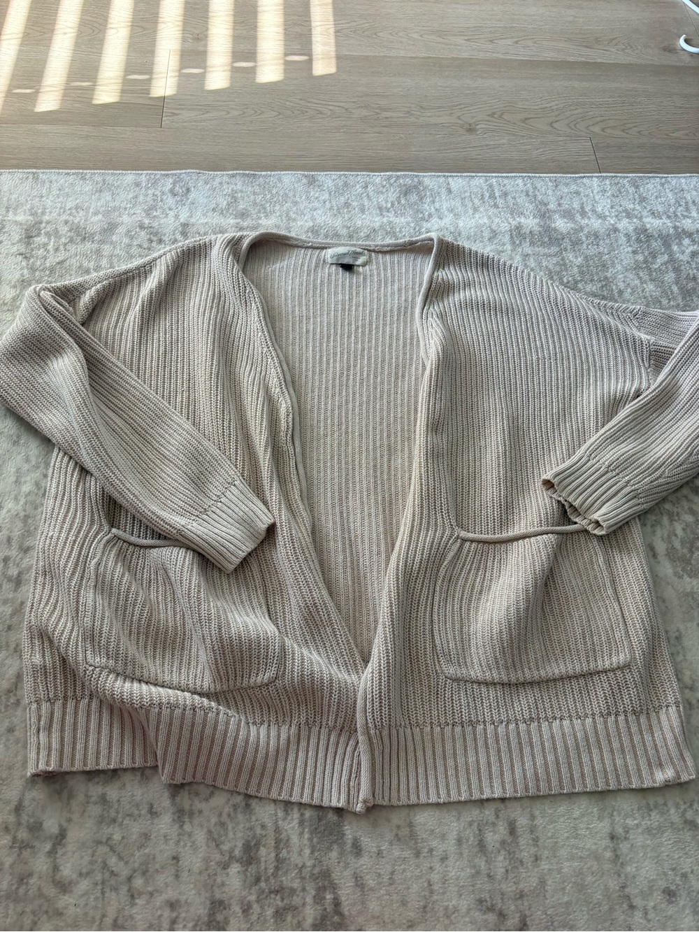 Universal Thread Cream Ribbed Open-Front Cardigan - Picture 6 of 7